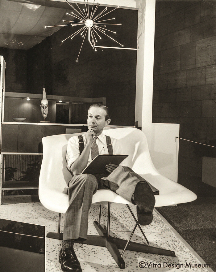 Alexander Girard on the La Chaise lounge chair.jpg