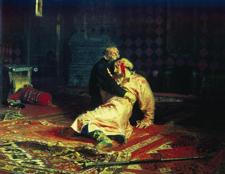 ivantheterribleandhissonivanonnovember161581,Ilya Repin, oil on canvas ,1885.jpg